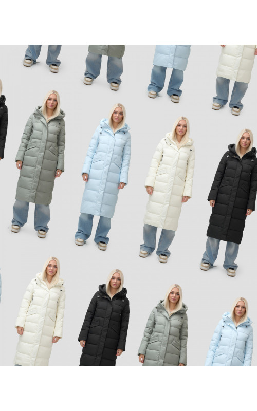 Тёплый женский пуховик с капюшоном