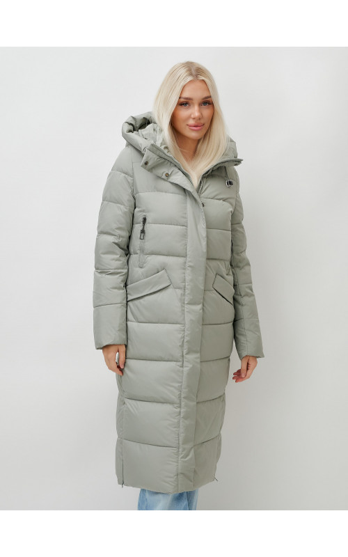 Тёплый женский пуховик с капюшоном
