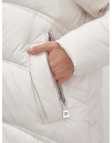 Длинный зимний пуховик с капюшоном для женщин