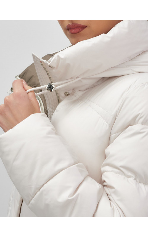 Длинный зимний пуховик с капюшоном для женщин