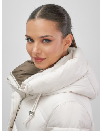 Длинный зимний пуховик с капюшоном для женщин