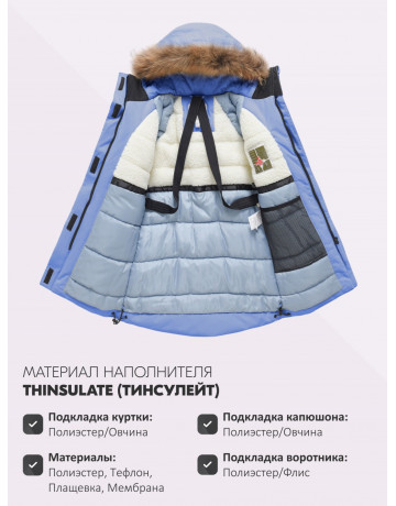 Зимняя парка для девочки-подростка, стильная и практичная.