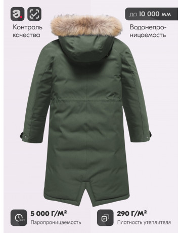 Тёплая парка для девочки с регулируемой посадкой.