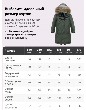 Тёплая парка для девочки с регулируемой посадкой.