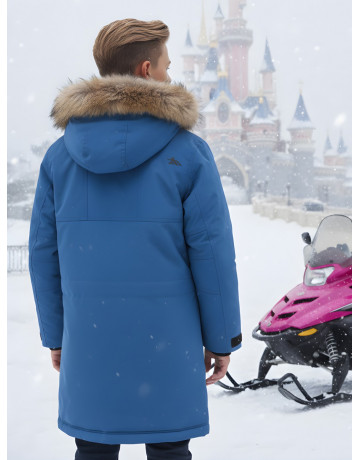 Зимняя парка с мехом енота для мальчика-подростка