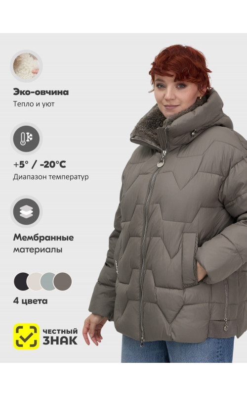 Пуховик для женщин с искусственной овчиной: стиль и тепло зимой