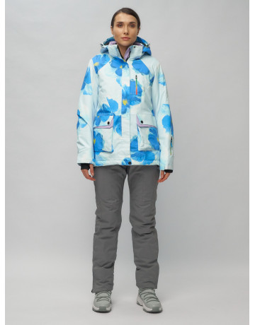 Женский горнолыжный комплект: куртка с цветочным принтом и брюки со съёмными бретелями