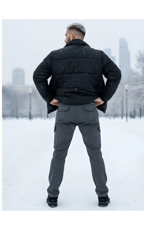 Мужские зимние брюки темно-серые для активного отдыха