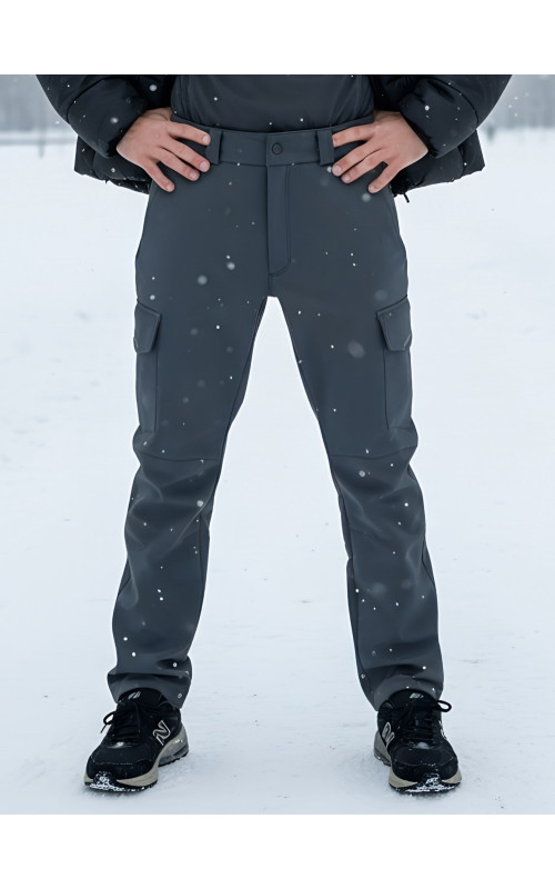 Мужские зимние брюки темно-серые для активного отдыха