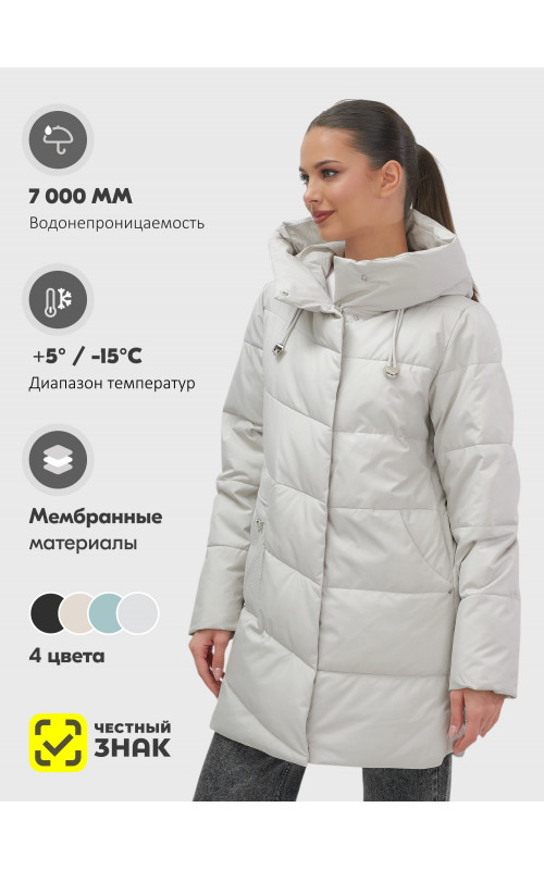 Утеплённая женская куртка с капюшоном для осени и зимы.