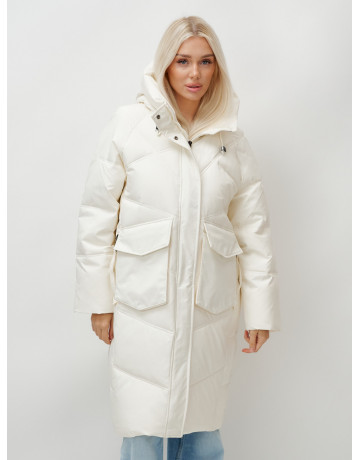 Длинный зимний пуховик с капюшоном «Летучая мышь» для женщин