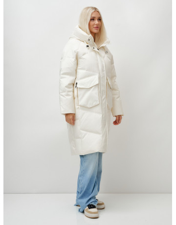 Длинный зимний пуховик с капюшоном «Летучая мышь» для женщин