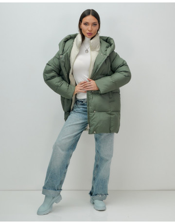 Женская зимняя куртка с капюшоном, размер 48–56.