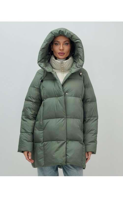 Женская зимняя куртка с капюшоном, размер 48–56.