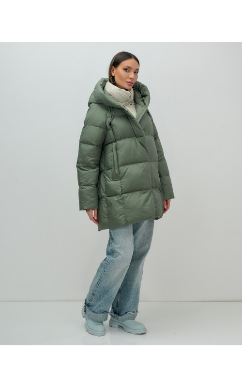 Женская зимняя куртка с капюшоном, размер 48–56.