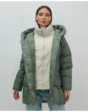 Женская зимняя куртка с капюшоном, размер 48–56.