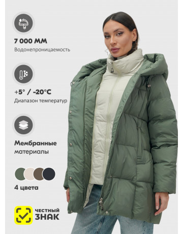 Женская зимняя куртка с капюшоном, размер 48–56.