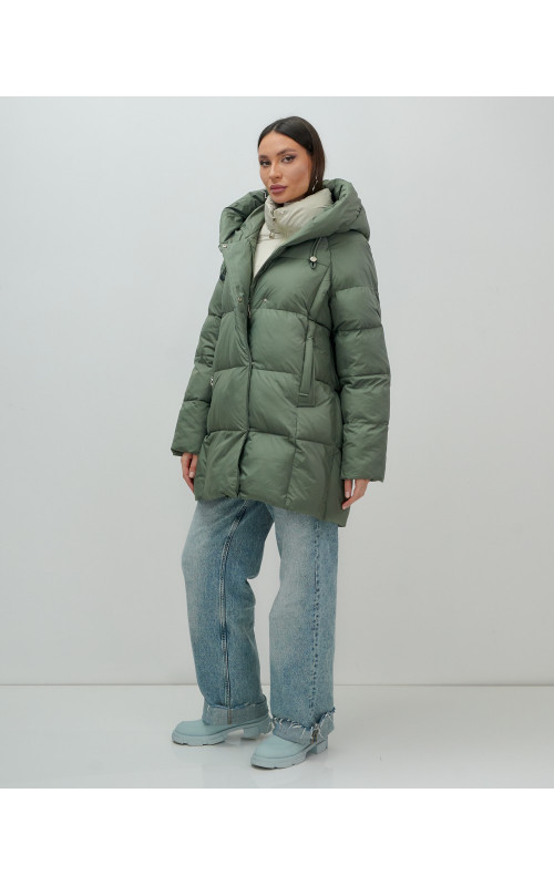 Женская зимняя куртка с капюшоном, размер 48–56.