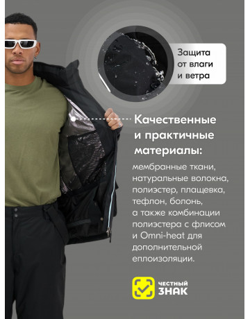 Мужской горнолыжный костюм: куртка и полукомбинезон для зимних видов спорта