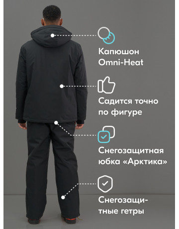 Мужской горнолыжный костюм: куртка и полукомбинезон для зимних видов спорта