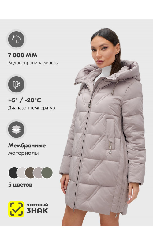 Зимняя женская куртка с капюшоном для холодной погоды.