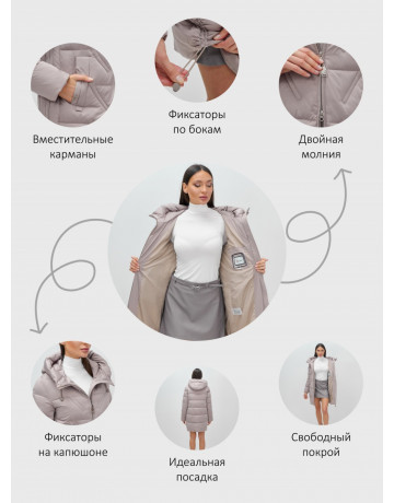 Зимняя женская куртка с капюшоном для холодной погоды.