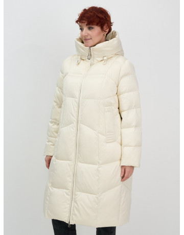 Длинный пуховик для женщин с капюшоном.