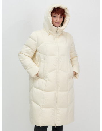 Длинный пуховик для женщин с капюшоном.