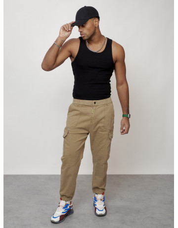 Мужские брюки карго зауженного кроя.