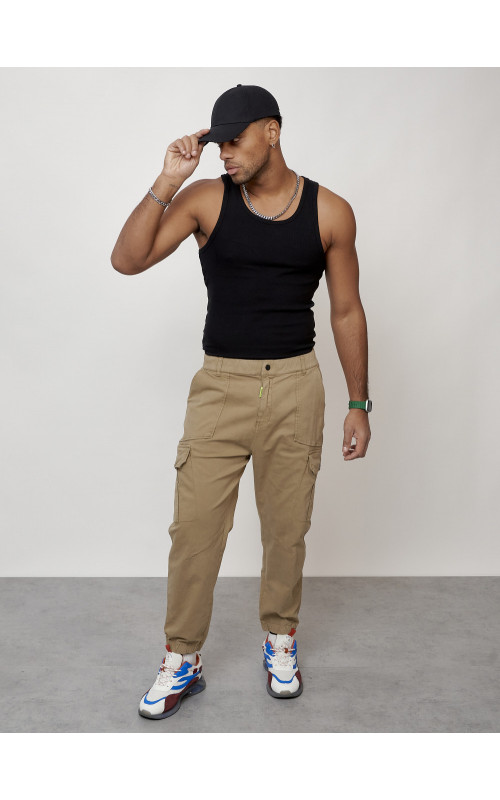 Мужские брюки карго зауженного кроя.