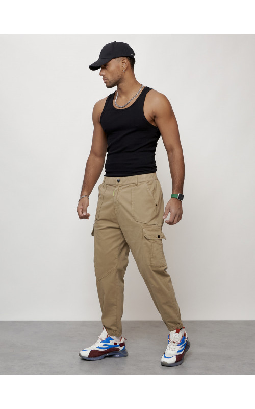 Мужские брюки карго зауженного кроя.