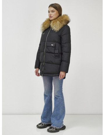 Женская зимняя куртка премиум-класса с мехом енота.