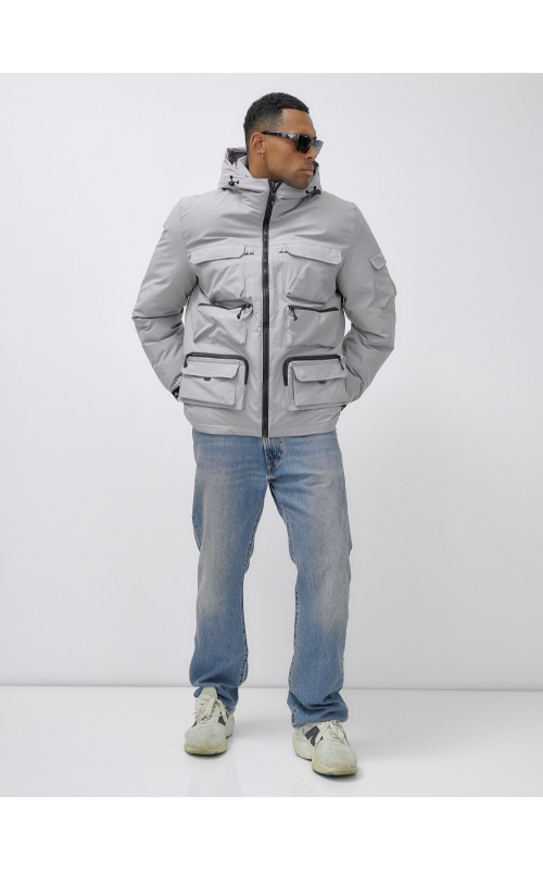 Мужская зимняя куртка большого размера с регулируемым капюшоном