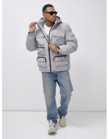 Мужская зимняя куртка большого размера с регулируемым капюшоном