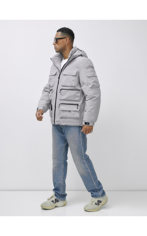 Мужская зимняя куртка большого размера с регулируемым капюшоном