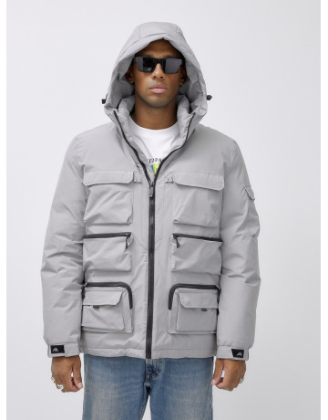 Мужская зимняя куртка большого размера с регулируемым капюшоном