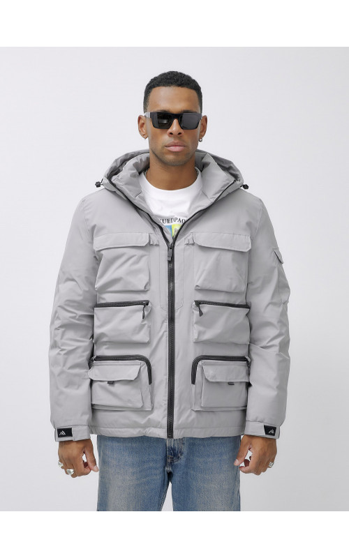 Мужская зимняя куртка большого размера с регулируемым капюшоном