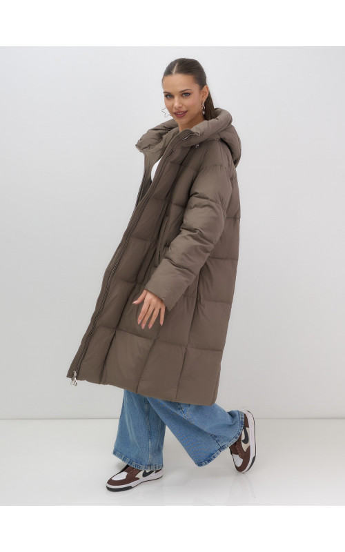 Длинный зимний пуховик для женщин