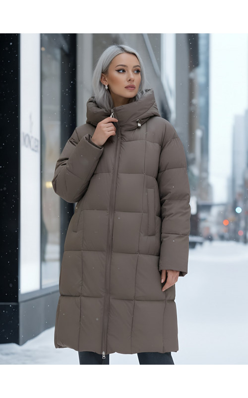 Длинный зимний пуховик для женщин