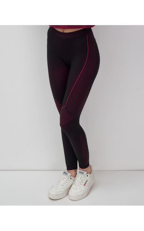 Термолеггинсы премиальные осенние-зимние, розовый/серый