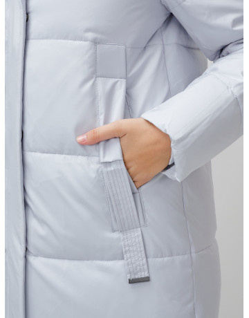 Длинный зимний пуховик с капюшоном для женщин