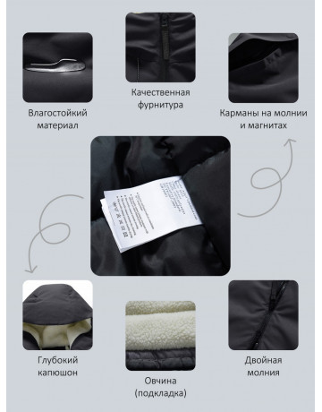 Мужская зимняя парка с капюшоном для активного отдыха