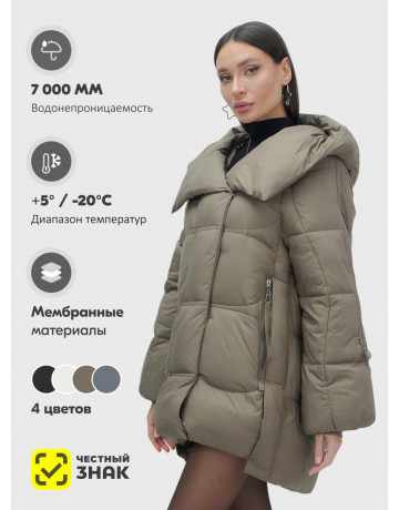 Зимний женский пуховик с капюшоном для холодного сезона.