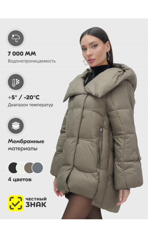 Зимний женский пуховик с капюшоном для холодного сезона.