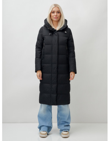 Длинный зимний пуховик с капюшоном для женщин