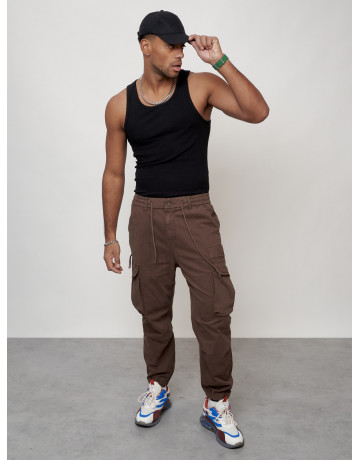 Мужские брюки карго зауженного кроя.