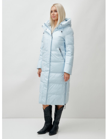 Длинный зимний пуховик с капюшоном для женщин