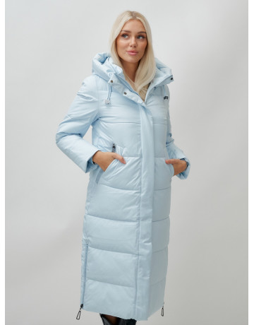 Длинный зимний пуховик с капюшоном для женщин
