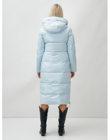 Длинный зимний пуховик с капюшоном для женщин