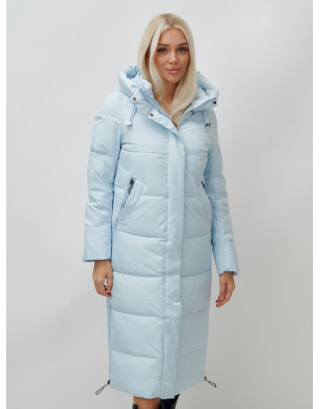 Длинный зимний пуховик с капюшоном для женщин